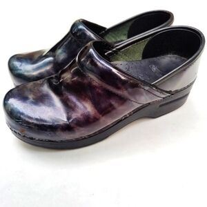 Dansko Women's Professional Marble Patent Leather Slip-On Clog Shoes Size 6.5-7